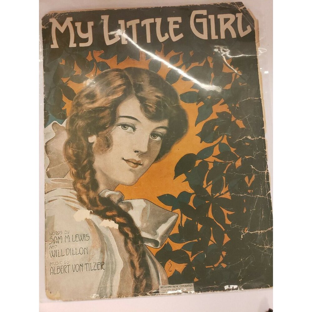 Sheet music, "My Little Girl" By Sam Lewis, 1915, Antique
